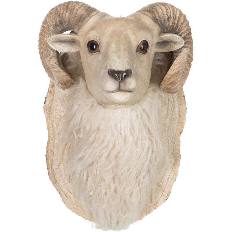 Déco Murale Tête de chèvre Giréla en Résine Marron 25x35 - 1