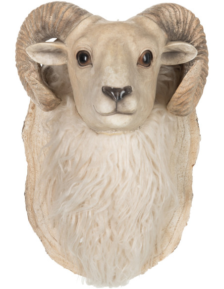 Déco Murale Tête de chèvre Giréla en Résine Marron 25x35 - 1