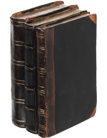Objet déco à poser Livres anciens Maiso Hauteur 15 cm en Résine Noir J-Line - 1