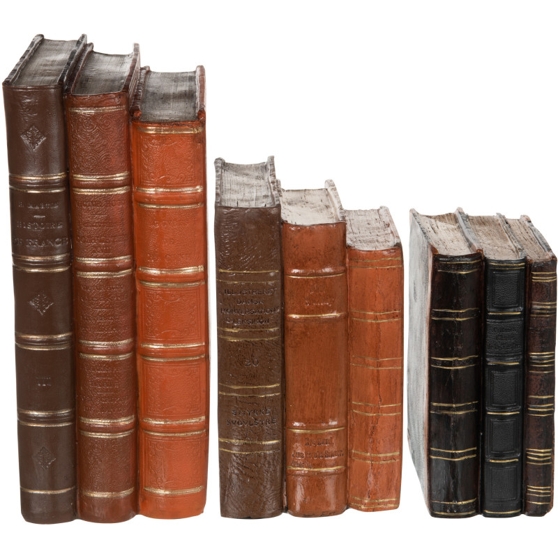 Objet déco à poser Livres anciens Maiso Hauteur 25 cm en Résine Marron - 3