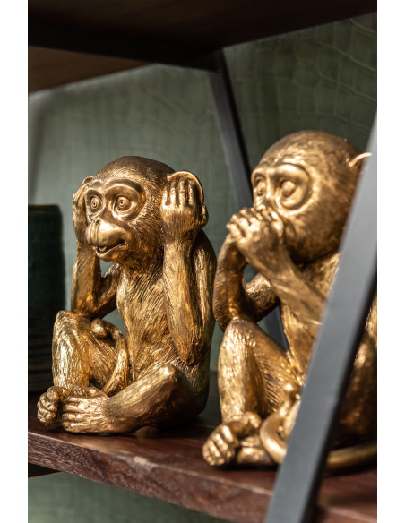 Statues déco Singes dorés Sagesse H23 cm Lot de 3 - 2