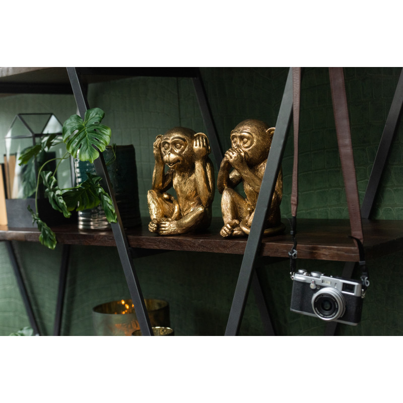 Statues déco Singes dorés Sagesse H23 cm Lot de 3 - 4