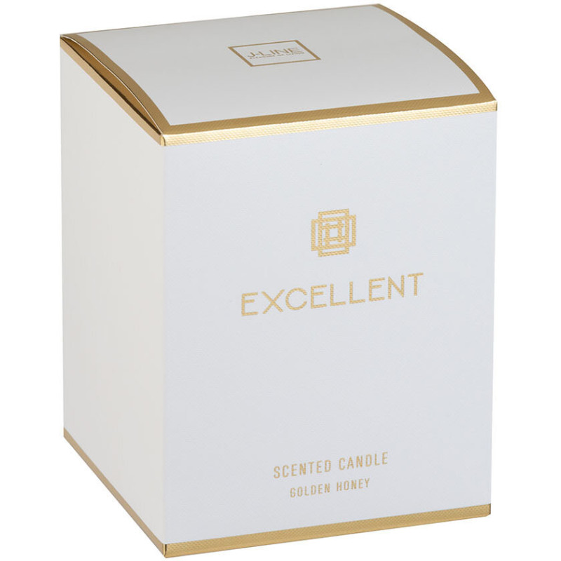 Bougie parfumée XXL Florale 80 heures Excellent Parfum Golden Honey avec photophore en Verre Doré - 3