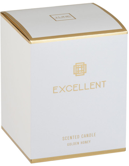 Bougie parfumée XXL Florale 80 heures Excellent Parfum Golden Honey avec photophore en Verre Doré - 3