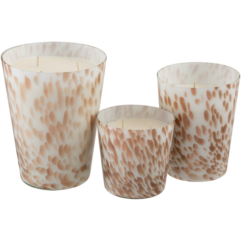 Bougie parfumée XXL Fruitée 95 heures Noa Parfum Neon Night avec photophore en Verre Blanc Doré - 2