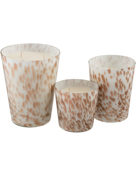 Bougie parfumée XXL Fruitée 95 heures Noa Parfum Neon Night avec photophore en Verre Blanc Doré - 2