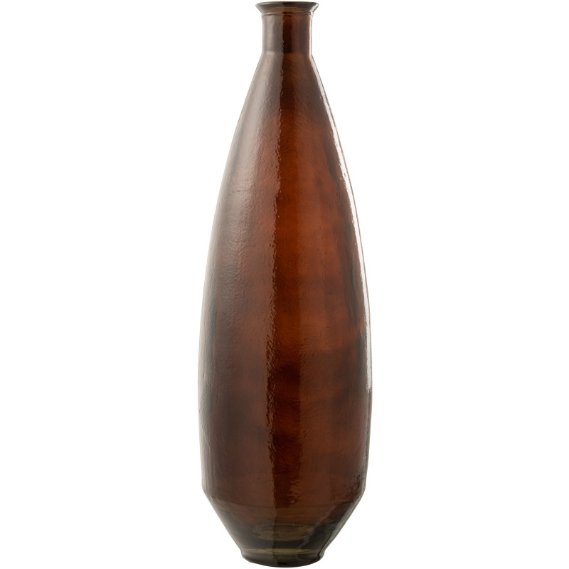 Vase Bouteille XXL Cylvo Hauteur 80 cm en Verre Marron - 1