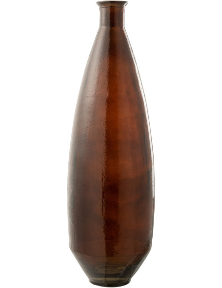 Vase Bouteille XXL Cylvo Hauteur 80 cm en Verre Marron - 1