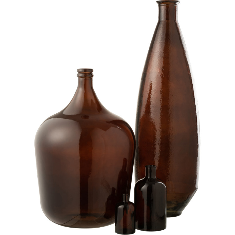 Vase Bouteille XXL Cylvo Hauteur 80 cm en Verre Marron - 2