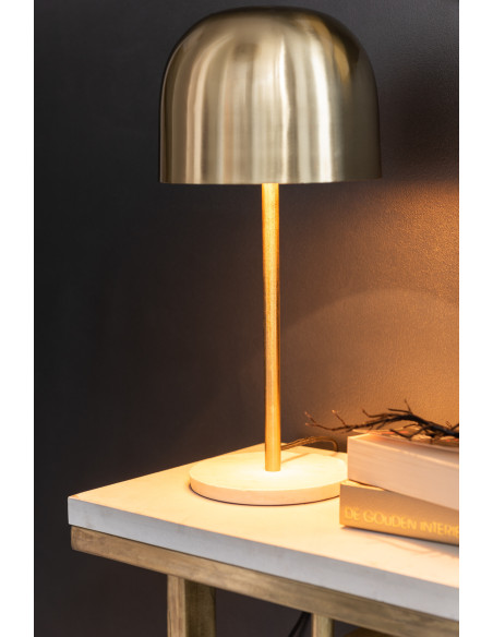 Lampe à poser Queen en Métal Doré Marbre Blanc - 2