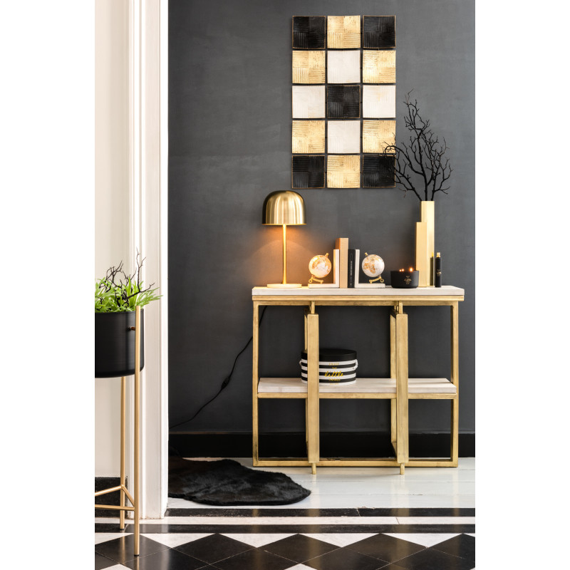 Lampe à poser Queen en Métal Doré Marbre Blanc - 5