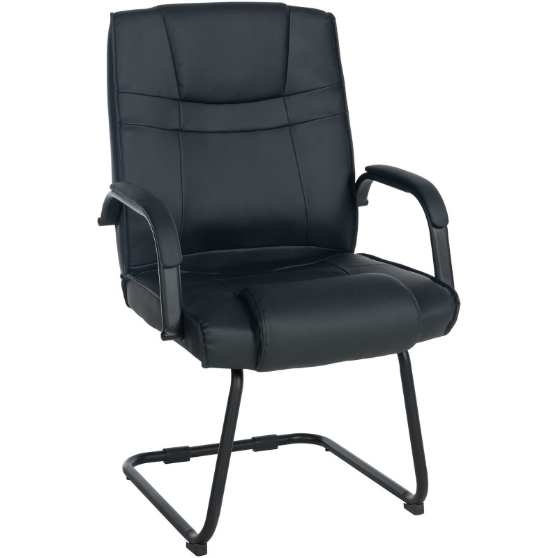 Chaise de bureau Avec accoudoirs Sullivan en Polyuréthane Noir Métal Noir - 1