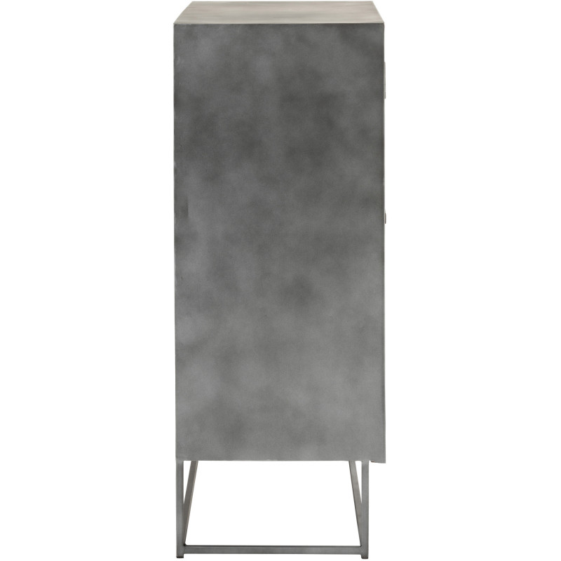 Buffet haut 2 portes Shanil en Bois recyclé Marron Métal Gris - 3