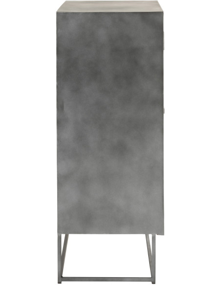 Buffet haut 2 portes Shanil en Bois recyclé Marron Métal Gris - 3