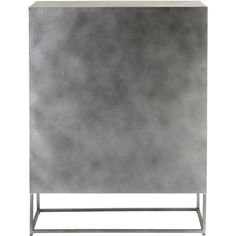 Buffet haut 2 portes Shanil en Bois recyclé Marron Métal Gris - 4