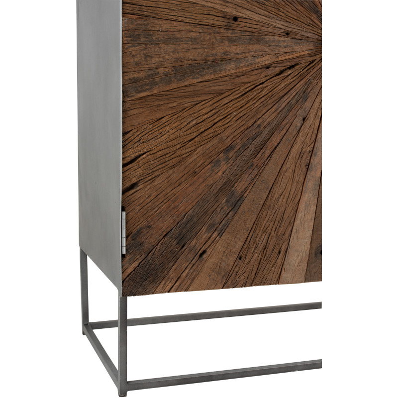Buffet haut 2 portes Shanil en Bois recyclé Marron Métal Gris - 6