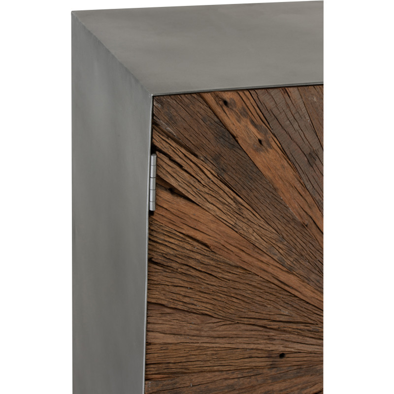 Buffet haut 2 portes Shanil en Bois recyclé Marron Métal Gris - 8