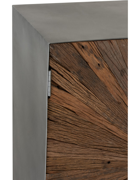 Buffet haut 2 portes Shanil en Bois recyclé Marron Métal Gris - 8