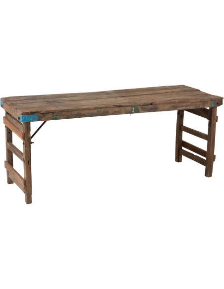 Console Rectangulaire Woody en Bois recyclé Marron - 1