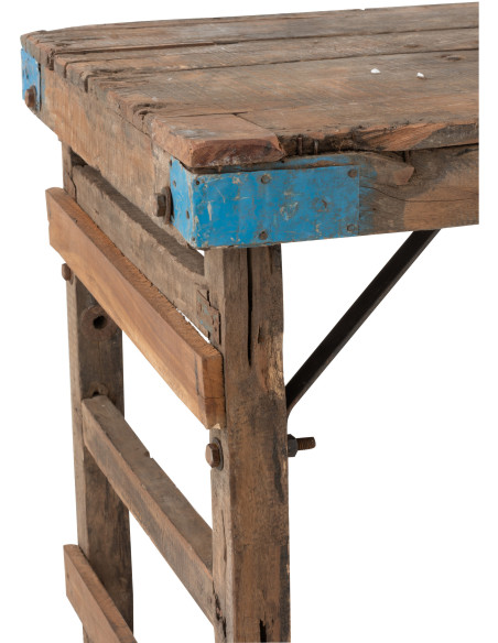 Console Rectangulaire Woody en Bois recyclé Marron - 6