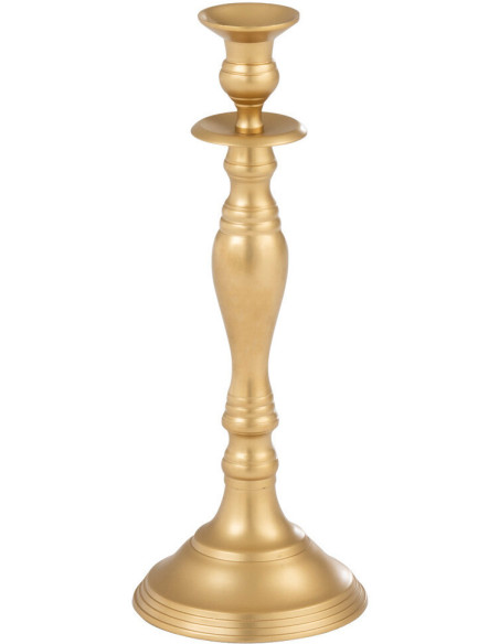 Bougeoir doré en aluminium mat 33 cm - 1