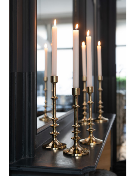 Bougeoir doré en aluminium mat 33 cm - 3