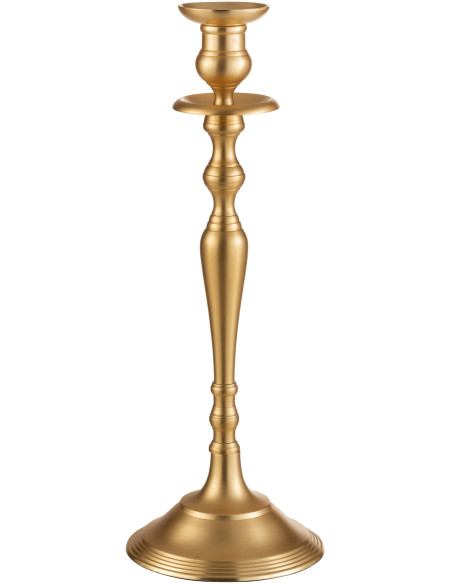 Bougeoir doré en aluminium mat 46 cm - 1