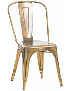 Chaise Loetitia en Métal Doré - 1