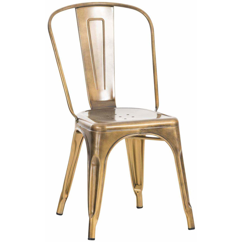 Chaise Loetitia en Métal Doré - 1
