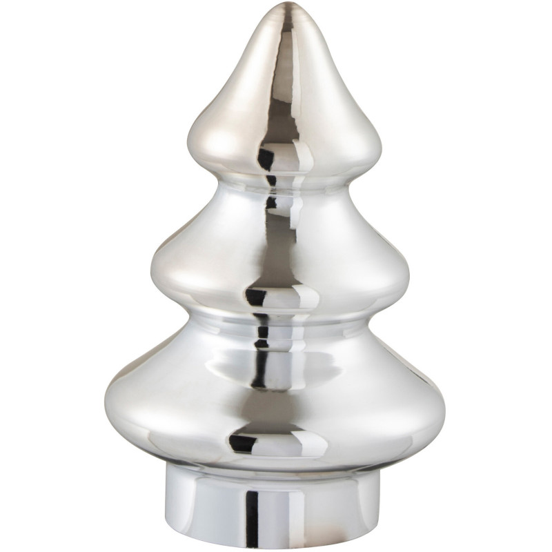 Sapin de Noël 15 cm en Verre Argenté - 1