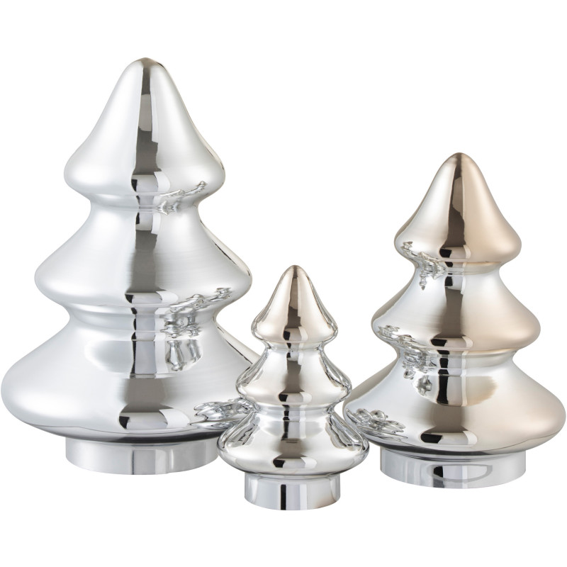 Sapin de Noël 25 cm en Verre Argenté - 2