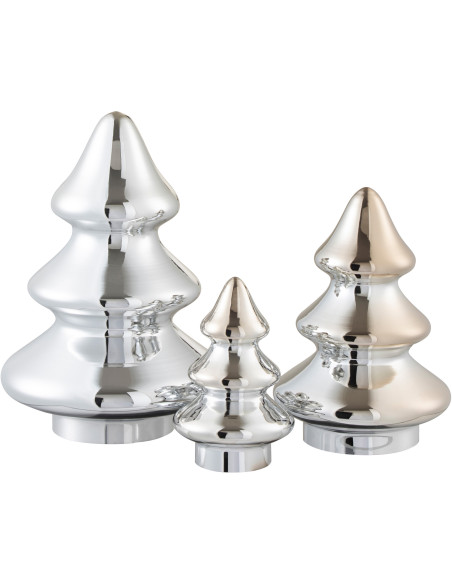 Sapin de Noël 25 cm en Verre Argenté - 2