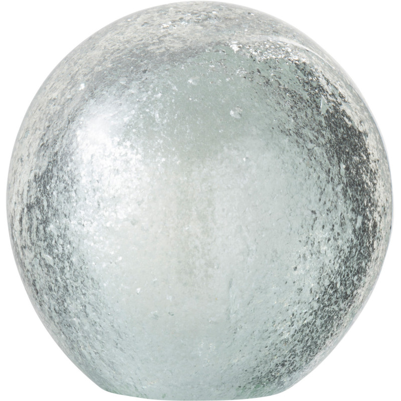 Sulfure Ronde XL Flocons Wintio en Verre Argenté 12 cm - 1