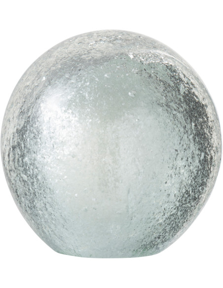 Sulfure Ronde XL Flocons Wintio en Verre Argenté 12 cm - 1