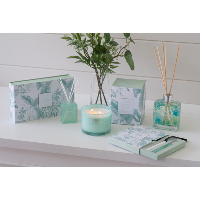 Diffuseur de parfum Senteur Fruitée Coconut Beach Monet Gardens 180 ml en Verre Bleu azur - 3