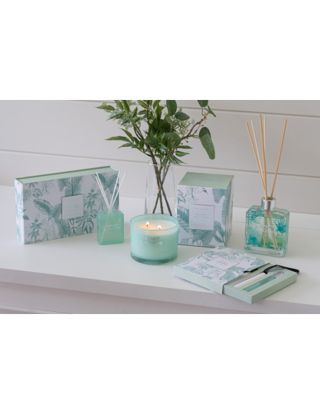 Diffuseur de parfum Senteur Fruitée Coconut Beach Monet Gardens 180 ml en Verre Bleu azur - 3