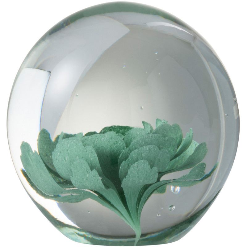 Sulfure Ronde Fleur Tallis en Verre Vert menthe 10 cm - 1