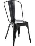 Chaise empilable en métal noir 44 x 48 x 89 cm Loetitia