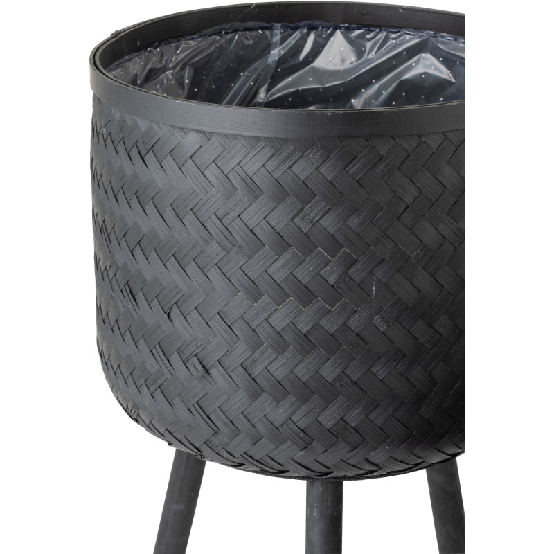 Cache-pot sur pied en Bambou Noir Alice (Lot de 3) - 2