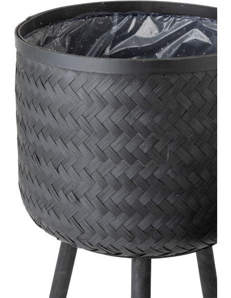 Cache-pot sur pied en Bambou Noir Alice (Lot de 3) - 2