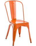 Chaise empilable en métal orange 44 x 48 x 89 cm Loetitia