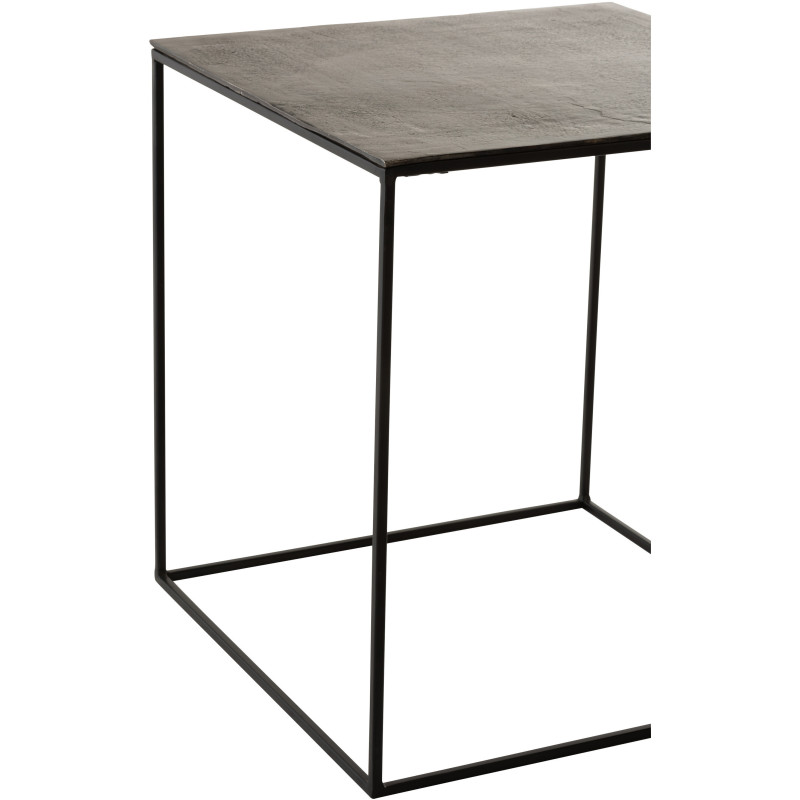 Table d'appoint Gigogne Carrée Onyx en Aluminium Oxydé Métal Noir (Lot de 2) - 2
