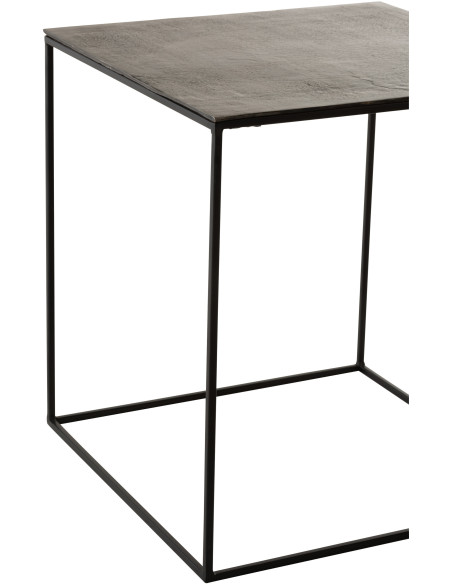 Table d'appoint Gigogne Carrée Onyx en Aluminium Oxydé Métal Noir (Lot de 2) - 2