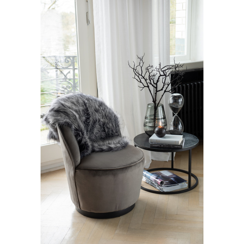 Table basse Gigogne Ronde Onyx en Aluminium Oxydé Métal Noir (Lot de 3) - 6