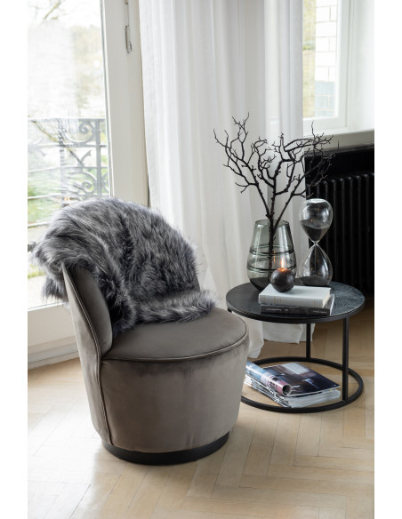 Table basse Gigogne Ronde Onyx en Aluminium Oxydé Métal Noir (Lot de 3) - 6