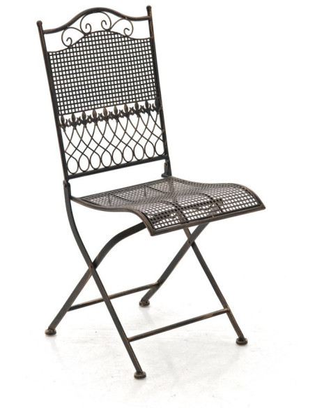Chaise de jardin pliante en métal bronze 41 x 50 x 91 cm Bettina  - 1