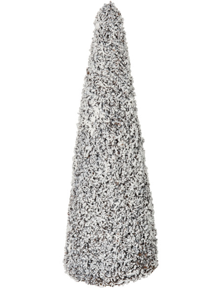 Cône de Noël Hauteur 65 cm en Fausse fourrure Blanc J-Line - 1