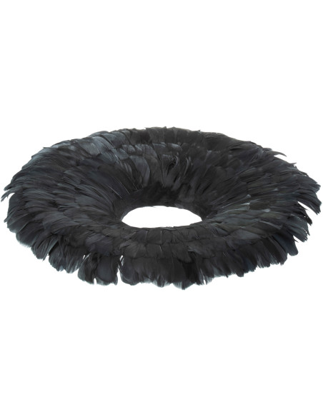 Couronne de Noël 50 cm en Plume Noir - 1