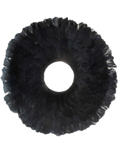 Couronne de Noël 50 cm en Plume Noir - 2