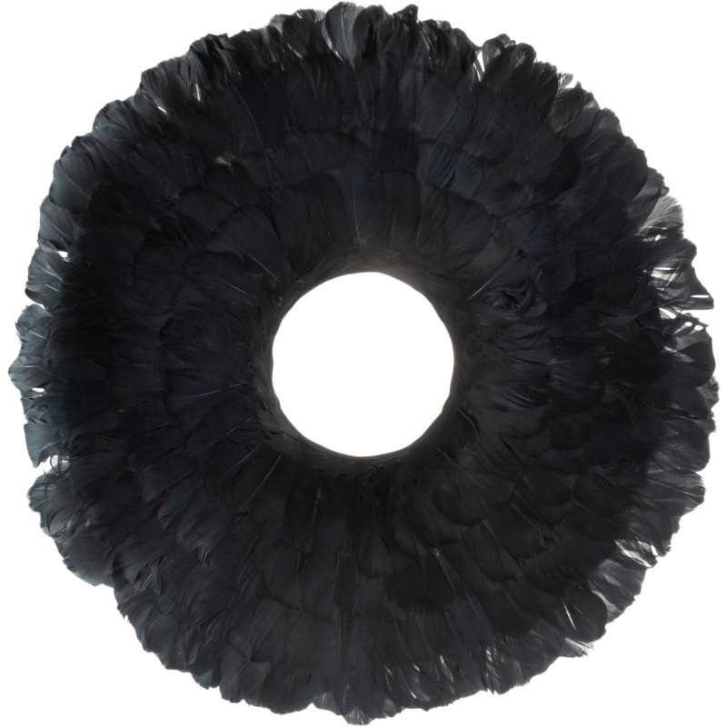 Couronne de Noël 50 cm en Plume Noir - 2